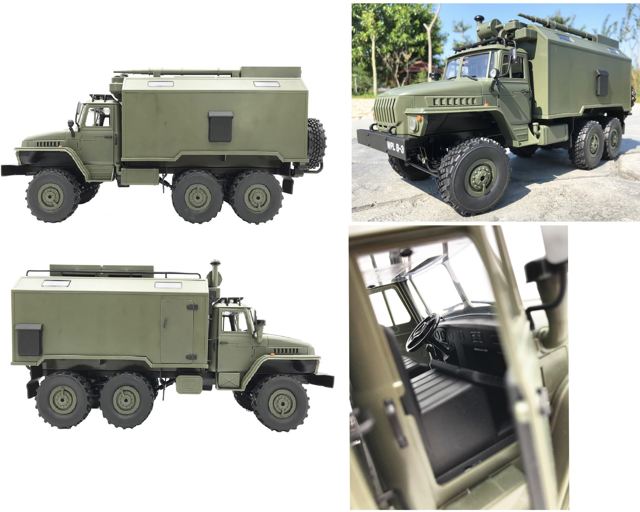 RTR RC LKW Militär Truck 2.4G B36 Ural 1:16 6WD Off-Road Fahrzeug Simulation Crawler Ferngesteuerter Lastwagen Militärlastwagen Kletterfunktion