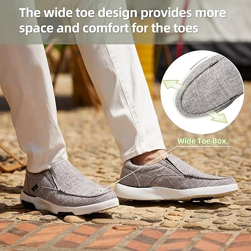 Miniatura 8 de OrthoComfoot Zapatos ortopédicos cómodos sin cordones para hombre con soporte de arco, mocasines ortopédicos para fascitis plantar, zapatos de lona