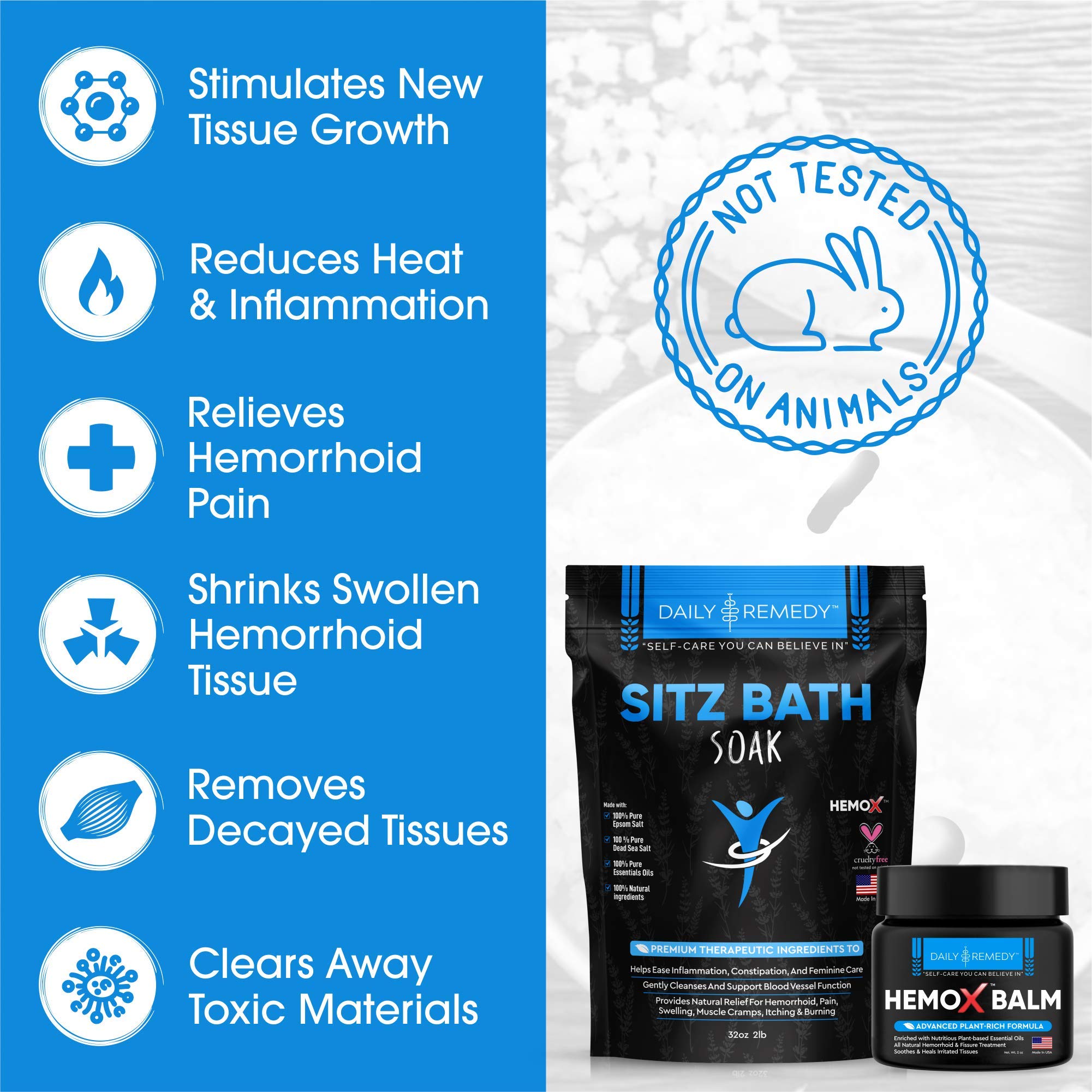 Daily Remedy 3in1 Sitz Soak Kit Includes Sitz Bath Toilet Seat