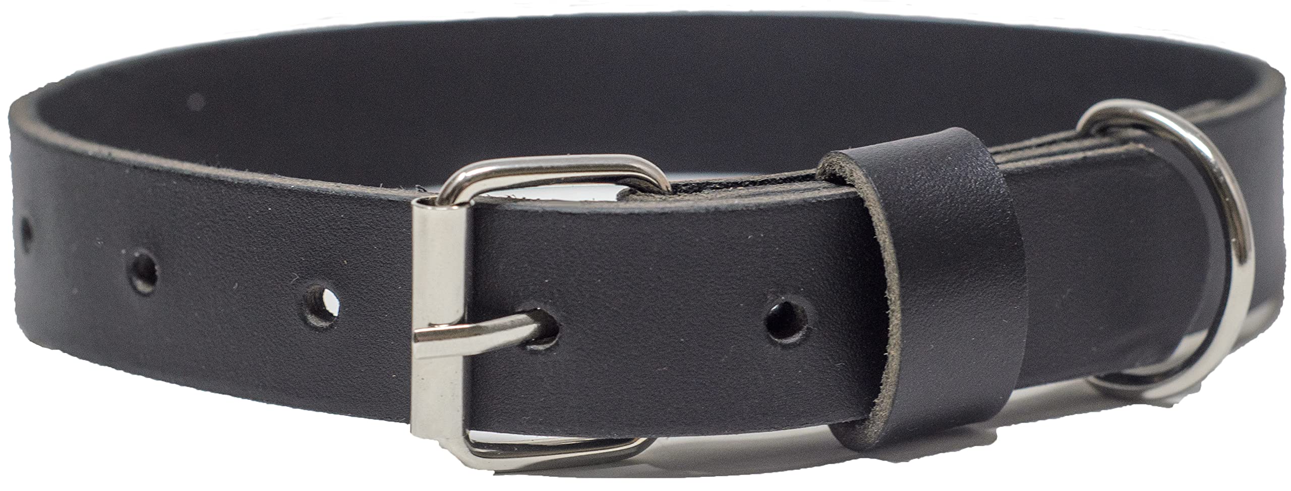 Ashford Ridge Made in England Real Leather Dog Collar - Black Medium, Medium (38cm - 48cm)