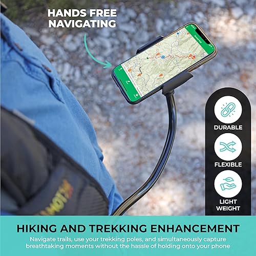 Miniatura 3 de Tamotsu Mochila de viaje con soporte para teléfono de tercera mano, accesorio ergonómico para caminar, hablar y explorar, ideal para museos, paseos