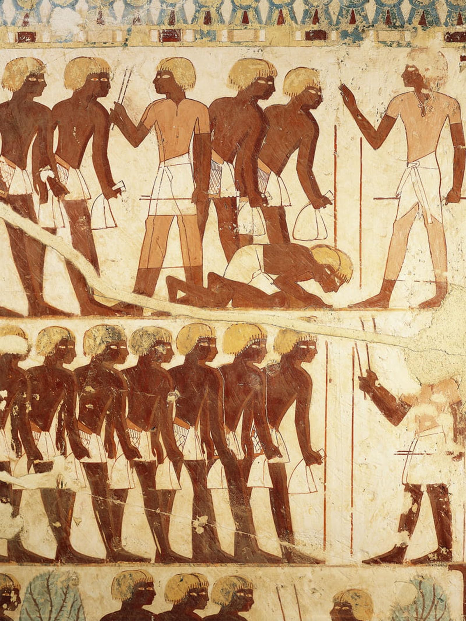ARTXLXXBN Famous Prints Artwork Pictures Poster Painting Art Detail of Frescoes De[icting the Receiving Rations by Famous Artist Artwork Landscape Pictures for Home Decor 60x90cm