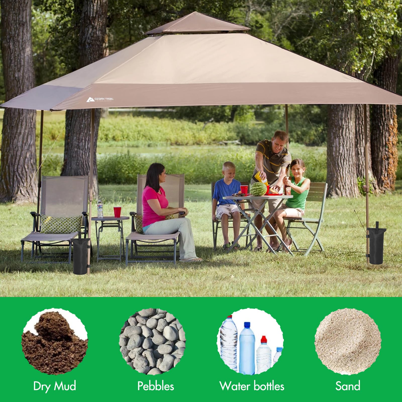 4 Sacchetti Pesi Per Gazebo - Tessuto Oxford 800D Per Sabbia O Acqua - Foto 8