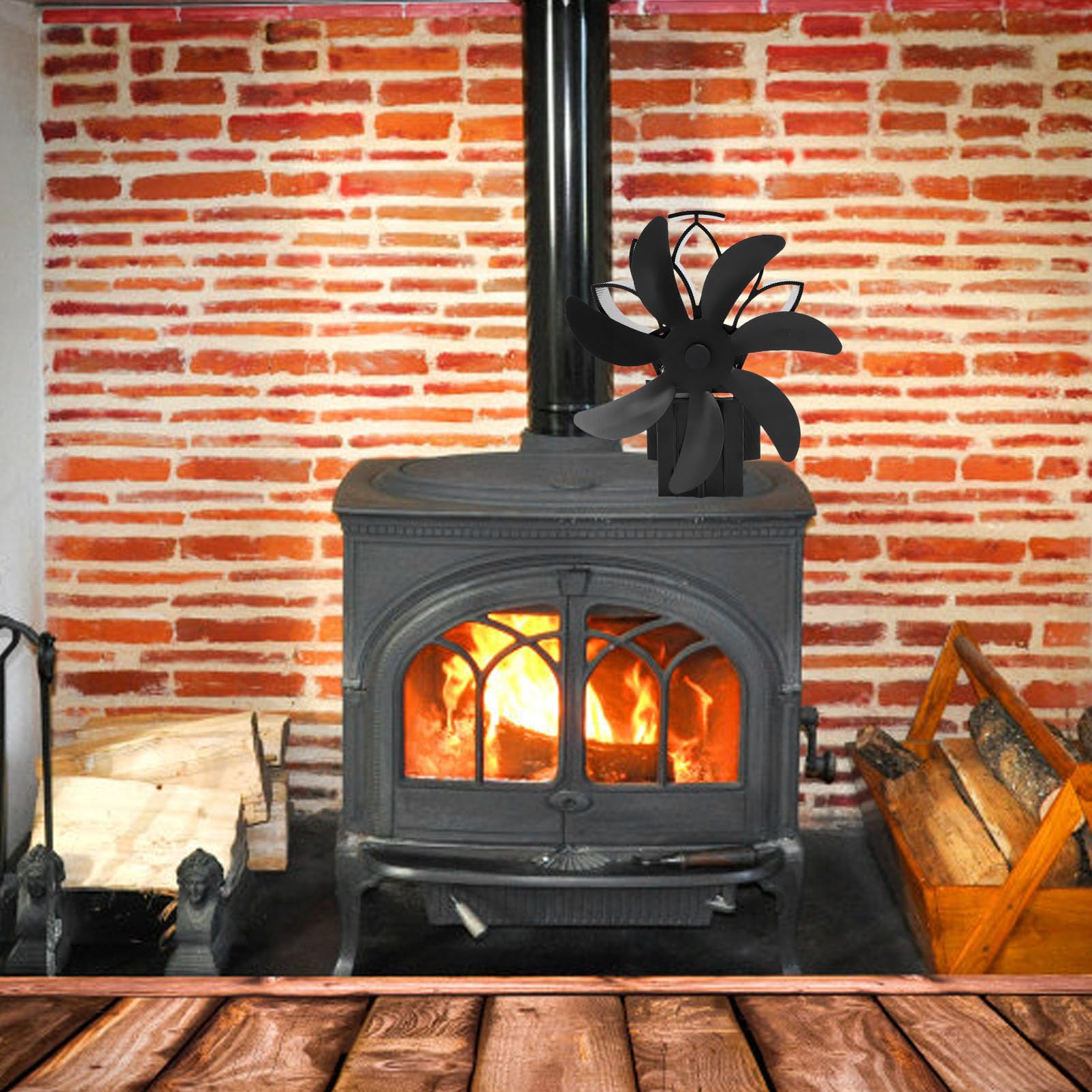 Ventilatore per stufa a legna alimentato a calore per camino