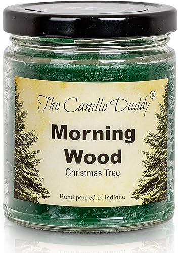 Morning Wood - Vela perfumada de árbol de Navidad y pino, divertida vela navideña para Navidad, Año Nuevo, largo tiempo de combustión, divertida
