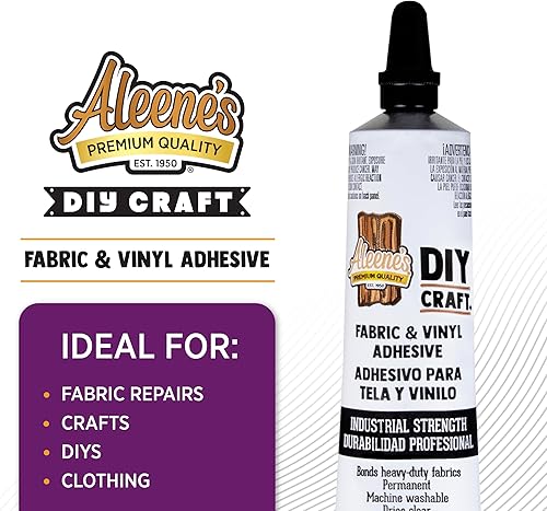 Miniatura 3 de Aleene's Pegamento para manualidades para tela y vinilo, se seca transparente, unión permanente, secado rápido en segundos, 1.5 onzas