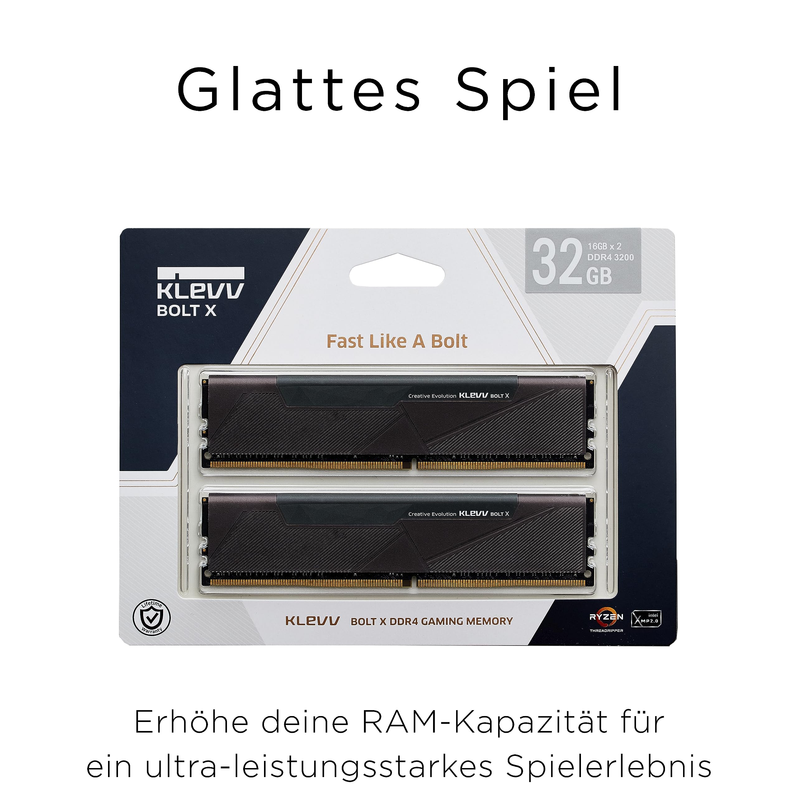 DDR4 3200  32GB   （XMP2.0）　KLEVV KLEVV DDR4 32GB (1x32GB) 3200MHz CL22 1.2V UDIMM Desktop Ram