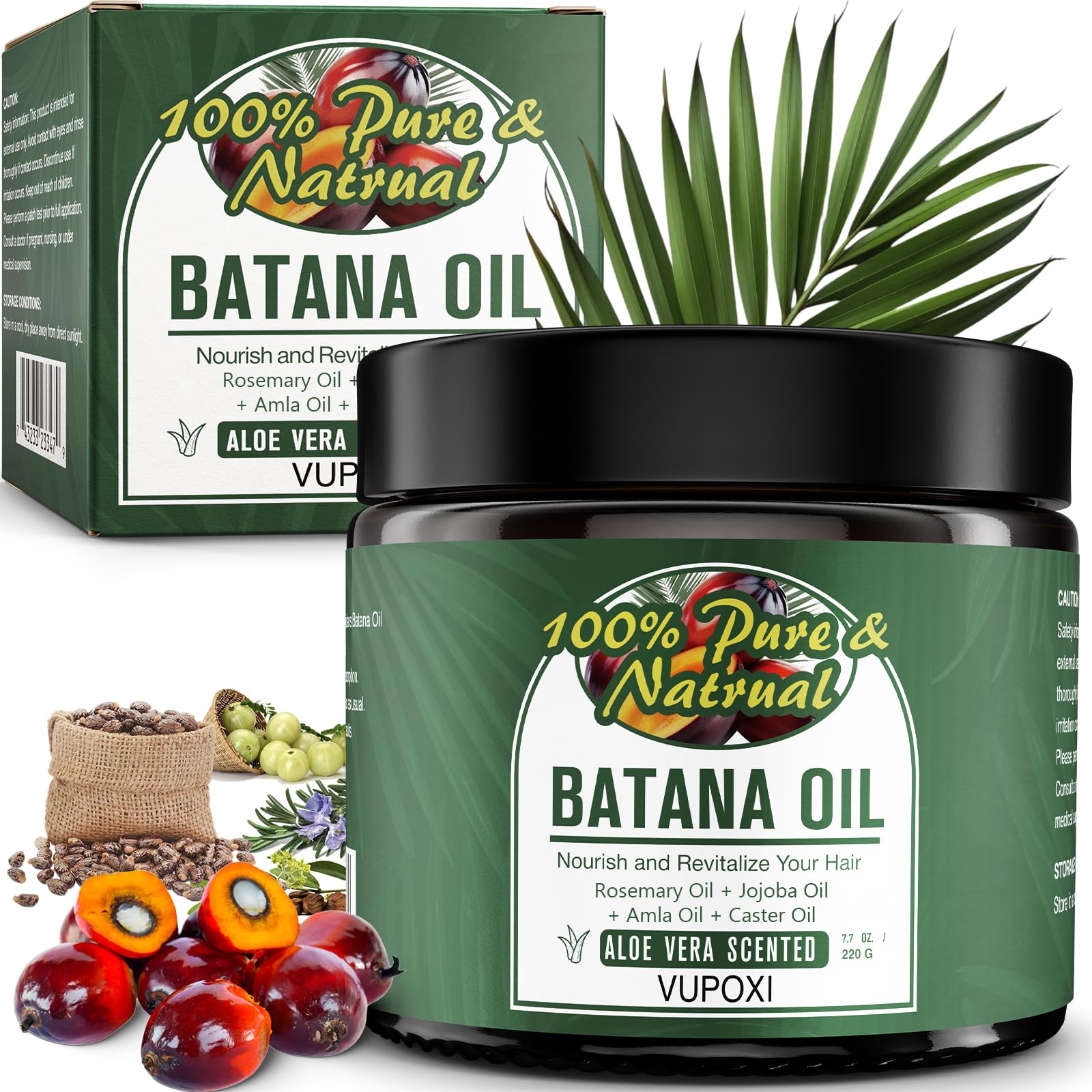 5-in-1 Batana Oil for Hair Growth | Liquid Blend with Rosemary, Amla, Castor, Jojoba Seed - 180mL (6.3 fl.oz)