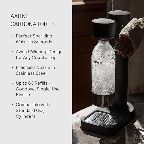 Miniatura 6 de aarke - Carbonator III - Máquina de agua para hacer carbonatadores y seltzer con botella de PET (negro mate)