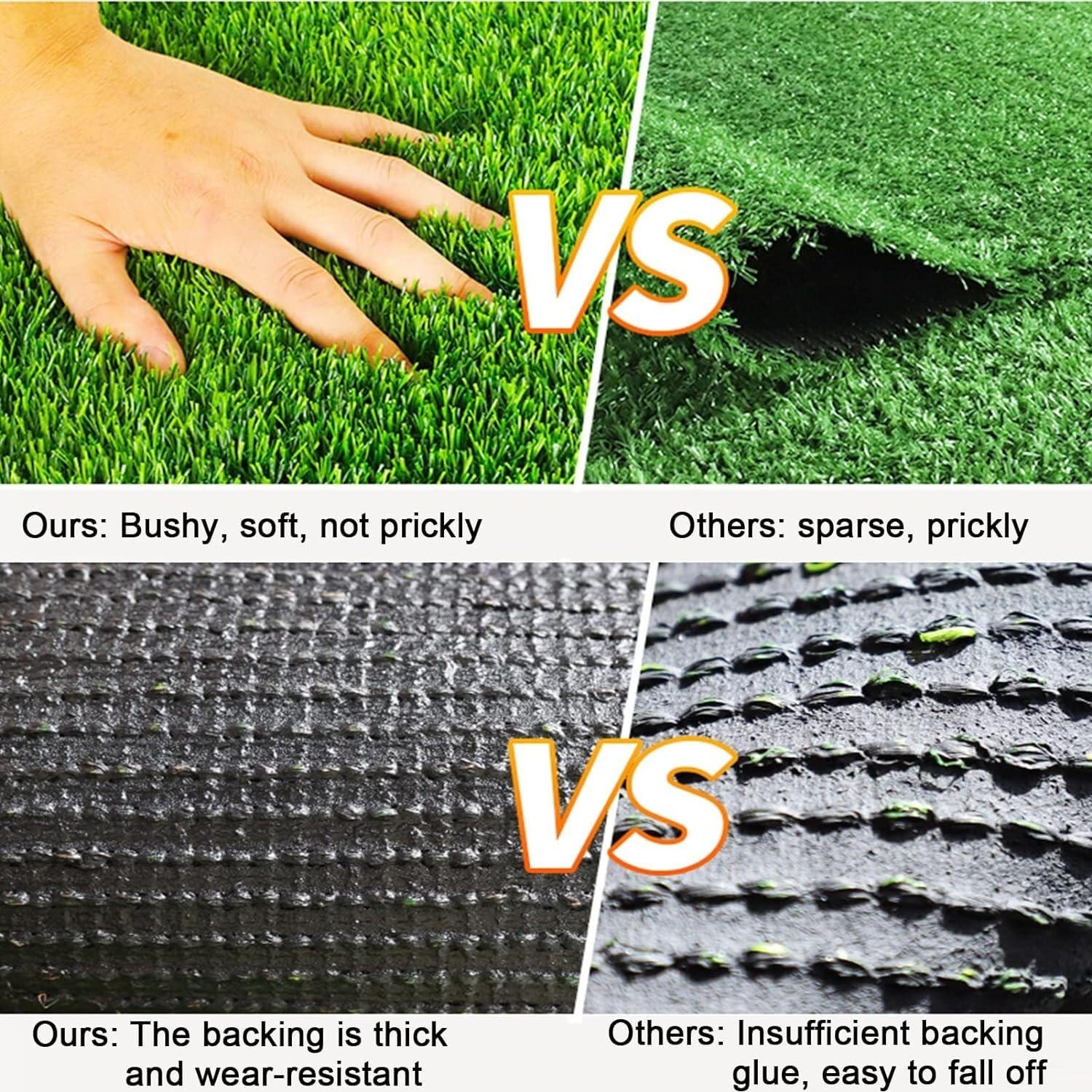 Tappeto erbato Sintetico Tappeto erboso Sintetico in Erba Artificiale, Tappetino da Prato Finto Spesso 3 cm for Giardino Esterno, Patio per l'outdoor(100x200cm)