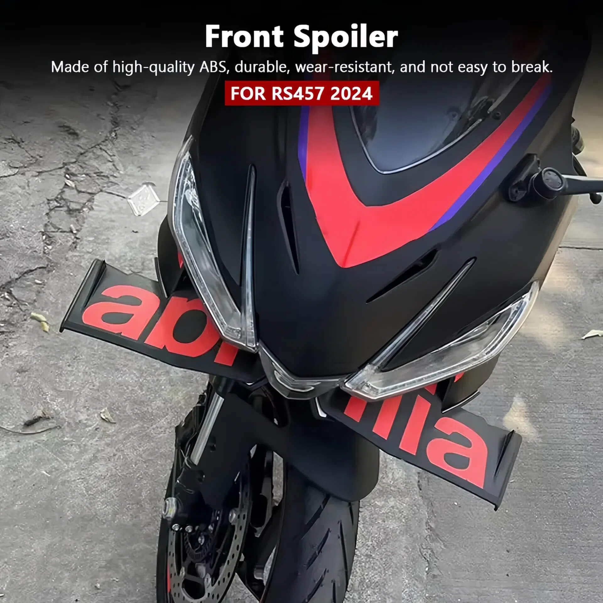 Neuer nackter Frontspoiler Aerodynamik Spoiler Dekorationsset Für Aprilia RS457 RS 457 2024 Motorradzubehör Logo (Weiß)