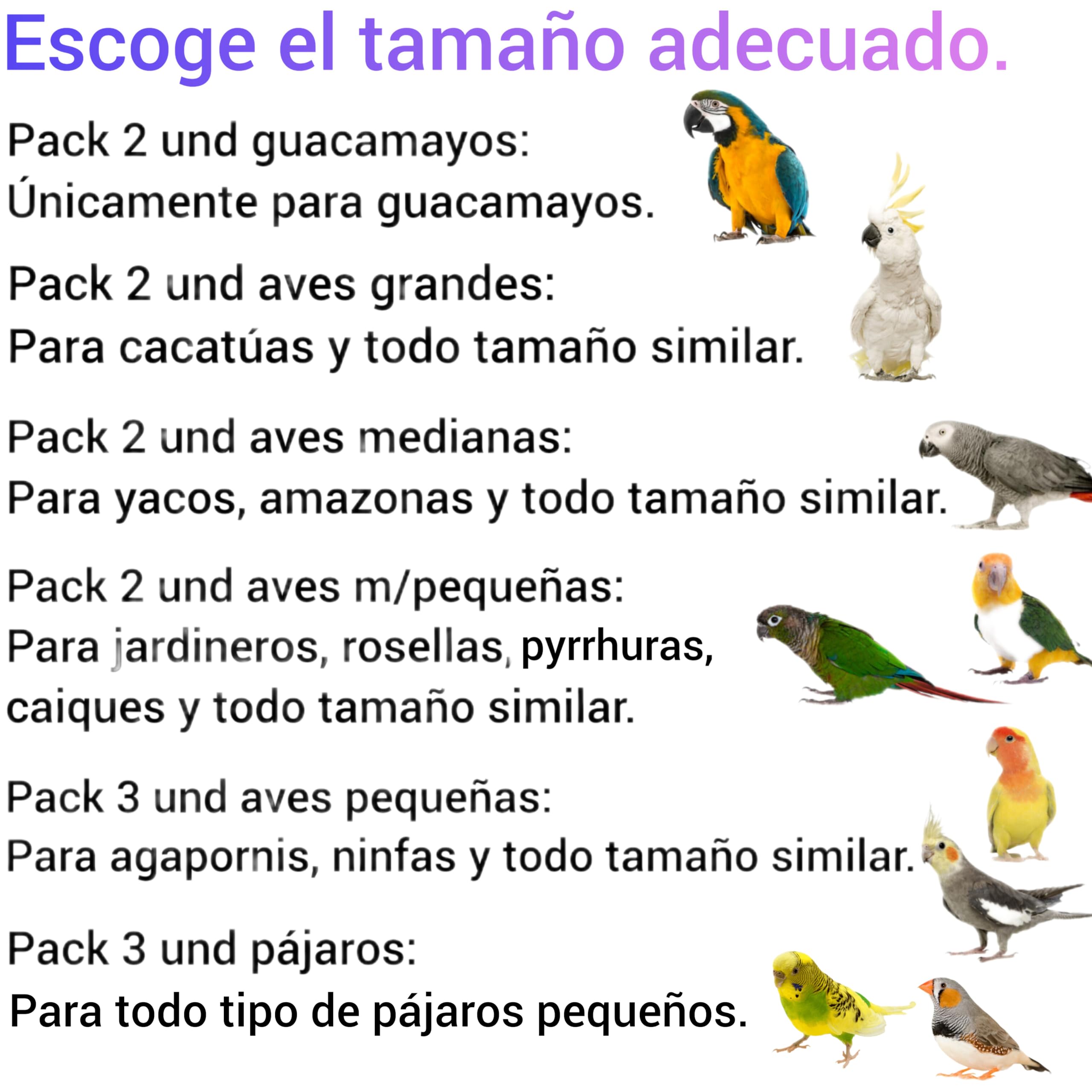 Perchas para loros, pack 2 y 3 und para jaulas de pájaros, posadero ideal para el descanso de aves, comedero o zona de juegos, lima uñas y pico natural, CALIDAD PREMIUM. (2 und aves medianas)