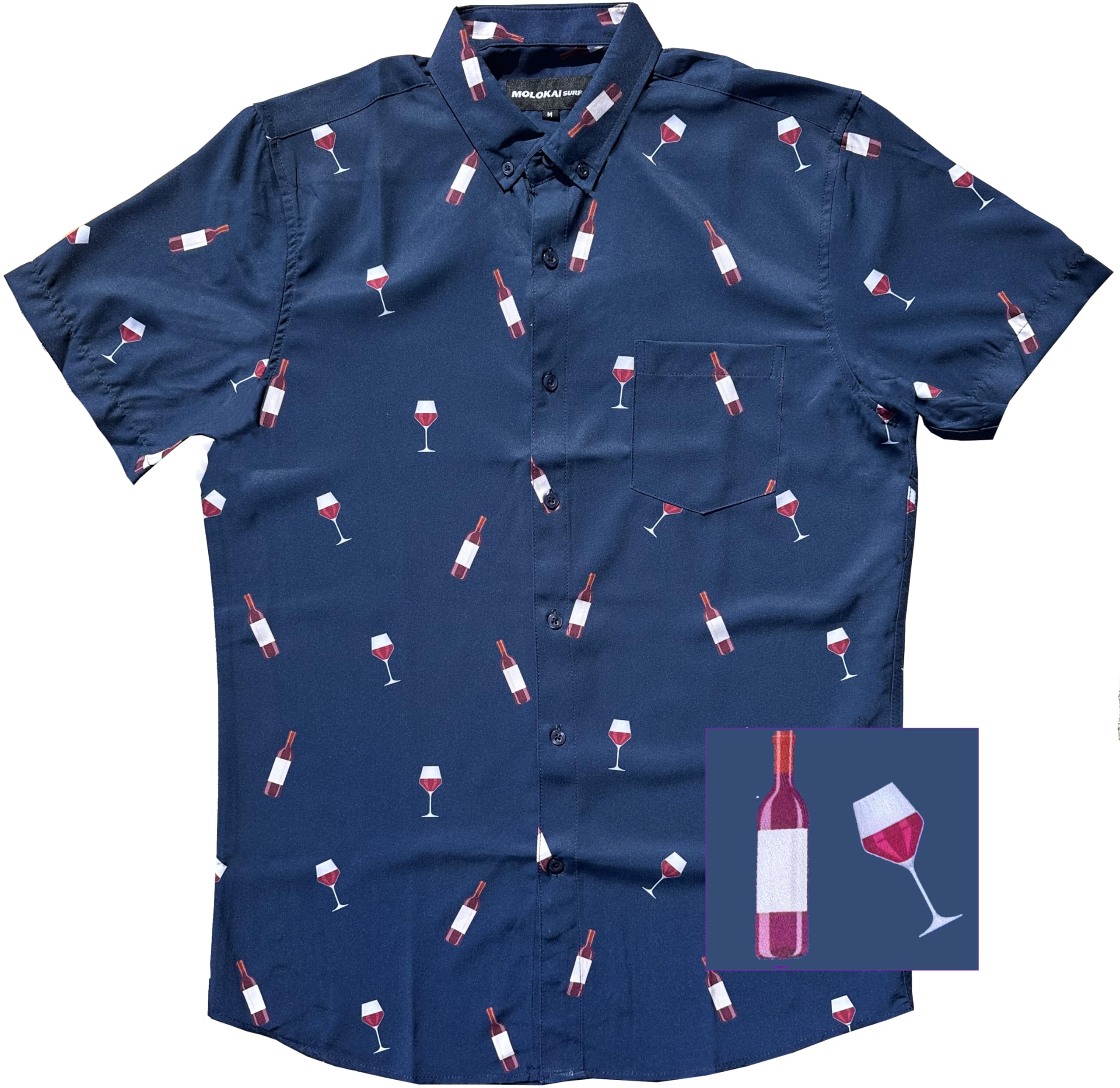 Molokai Surf Button Down Slim Fit Hawaiian Short Sleeve Shirts