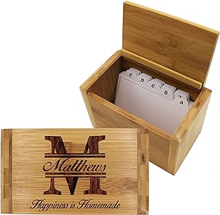 My Personal Memories Personalized Recipe Box For Her - Custom Wood Recip...