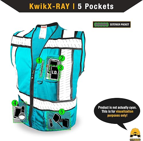 Miniatura 6 de KwikSafety - Chaleco de seguridad SHERIFF & SPECIALIST bolsillos multiusos Chaleco reflectante clase 2 ANSI OSHA chaleco de seguridad para hombres