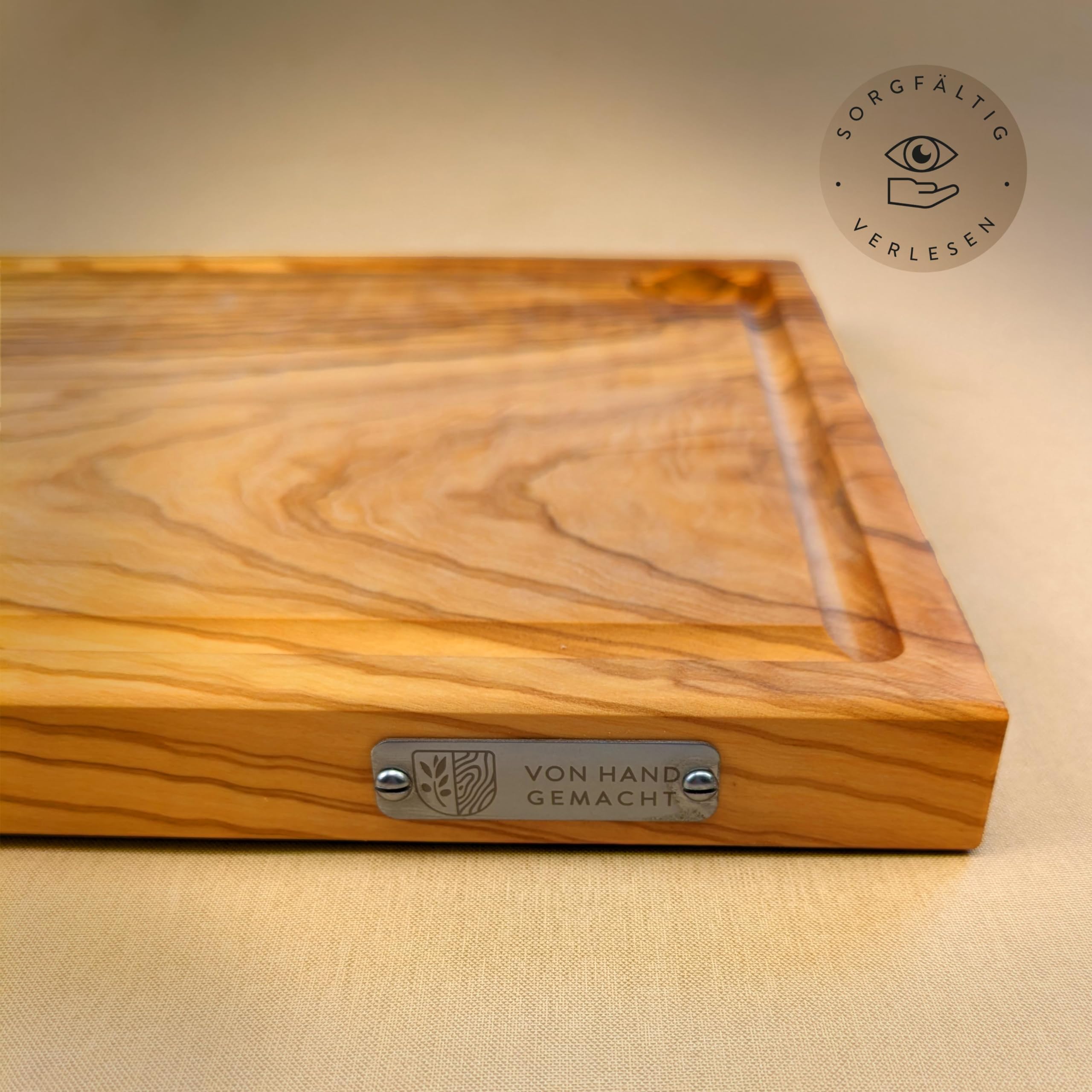 das Olivenholzbrett Legno D 'ol Ivo Frutta, Allungato in Taglio Naturale Ab circa 25cm25cm - 20cm
