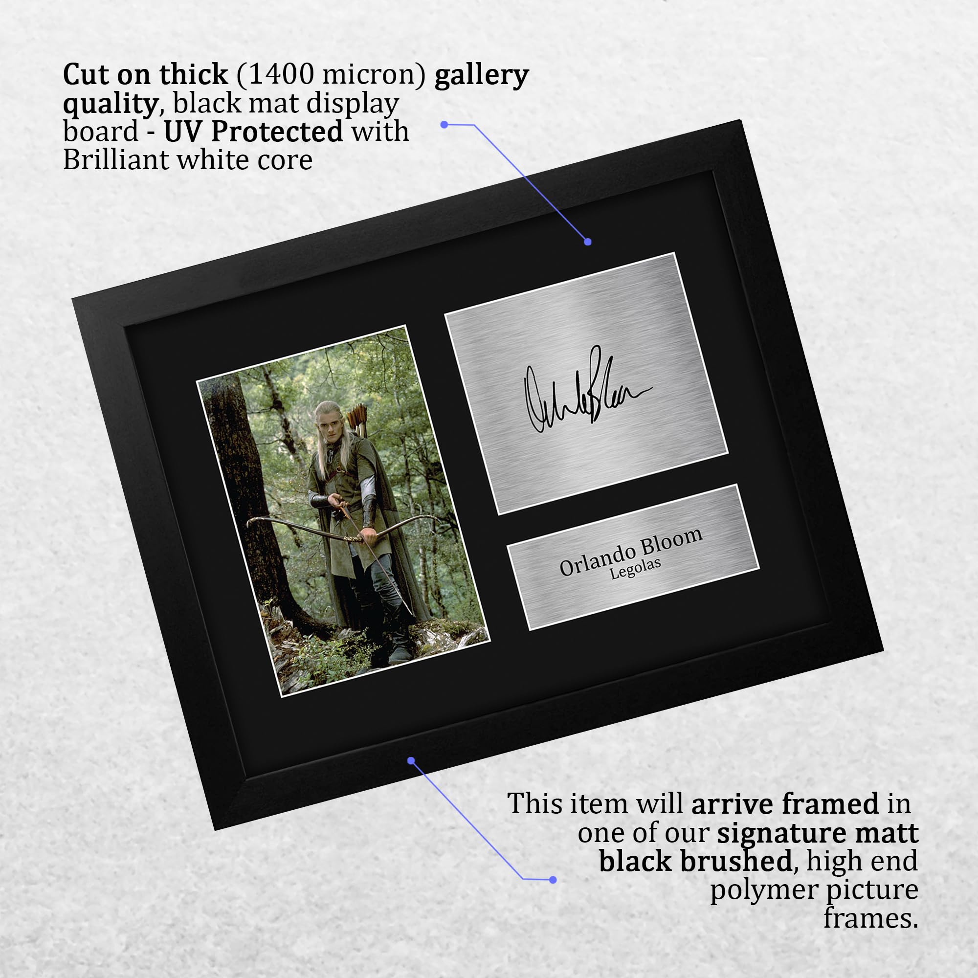 Orlando Bloom Lord Of The Rings Framed Autograph Picture - Printed Signed Memorabilia For Fans, US Letter Size - View #4