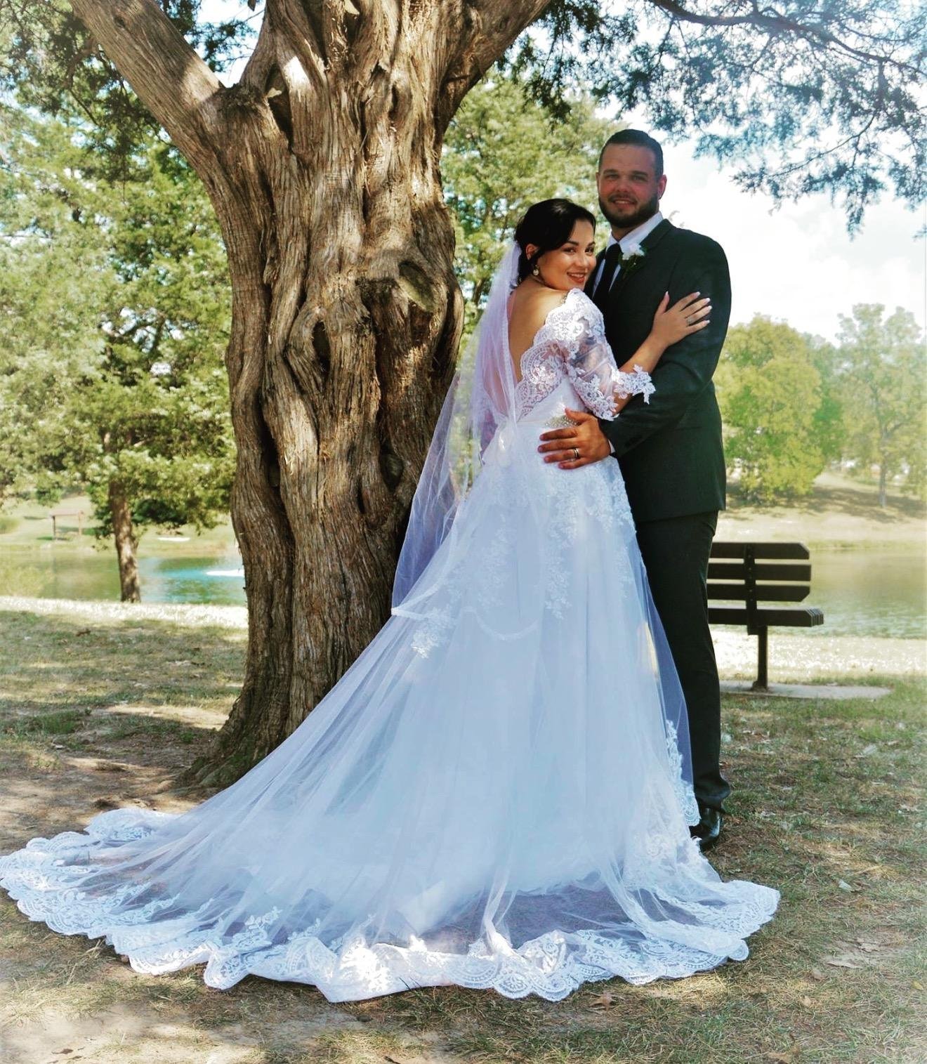 Vestido de Novia de Manga Larga de Sirena sin Hombros, Blanco de Gasa Delgada, 42