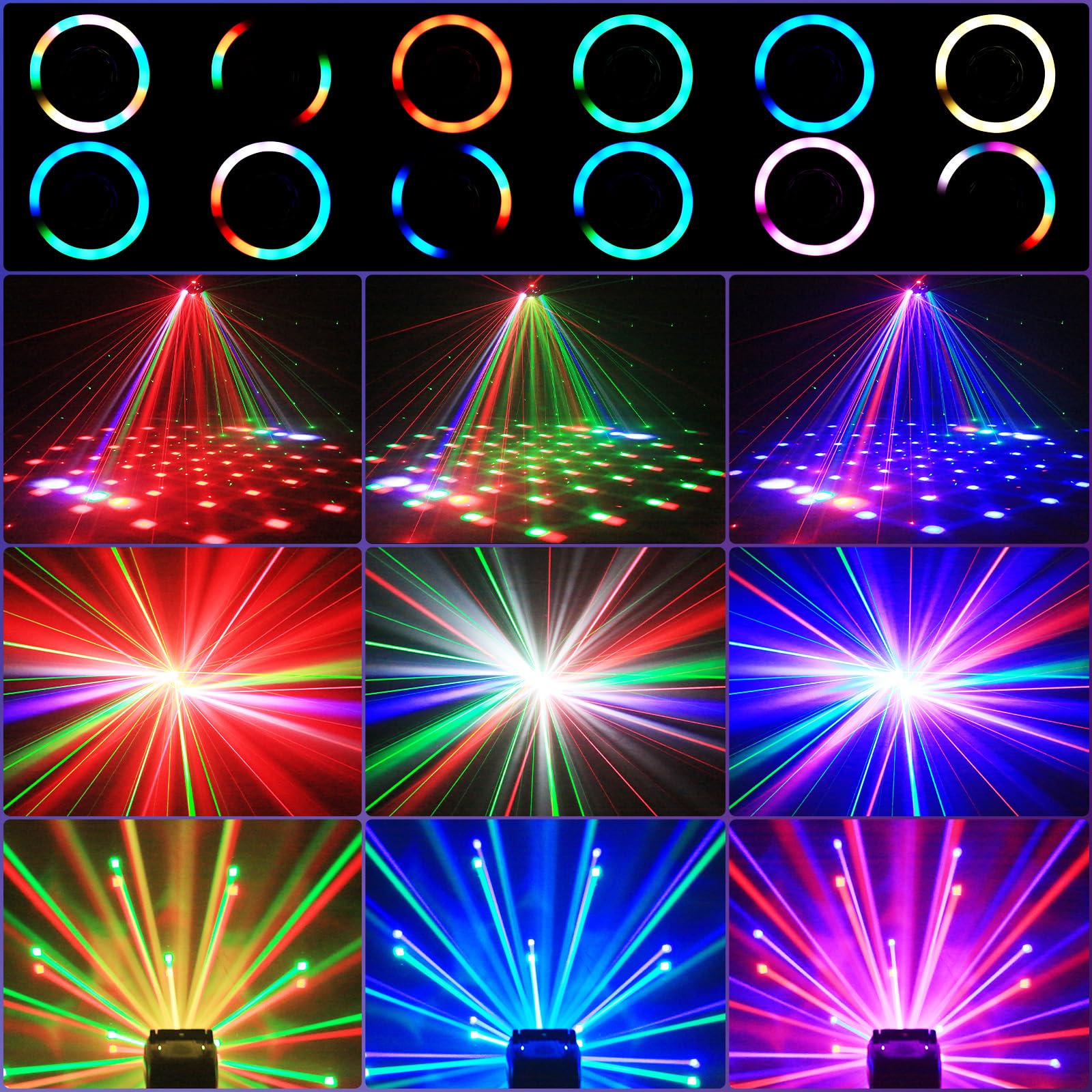 Faretto LED RGBW 4 in 1 65W Mini Moving Head con Telecomando DMX512 per Festa Discoteca DJ Bar