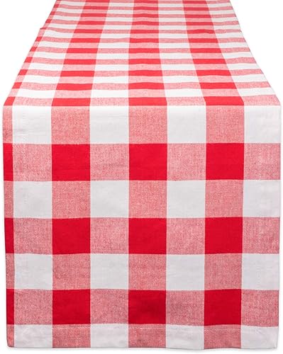 Vista 9 de DII Buffalo Check Collection, camino de mesa clásico de granja, 14 x 72 pulgadas, verde antiguo