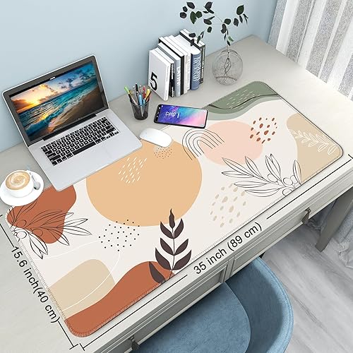 Vista 76 de Alfombrilla de escritorio, alfombrilla grande para mouse de 35 x 15.6 pulgadas, XXL extendida para juegos, con base antideslizante, alfombrilla