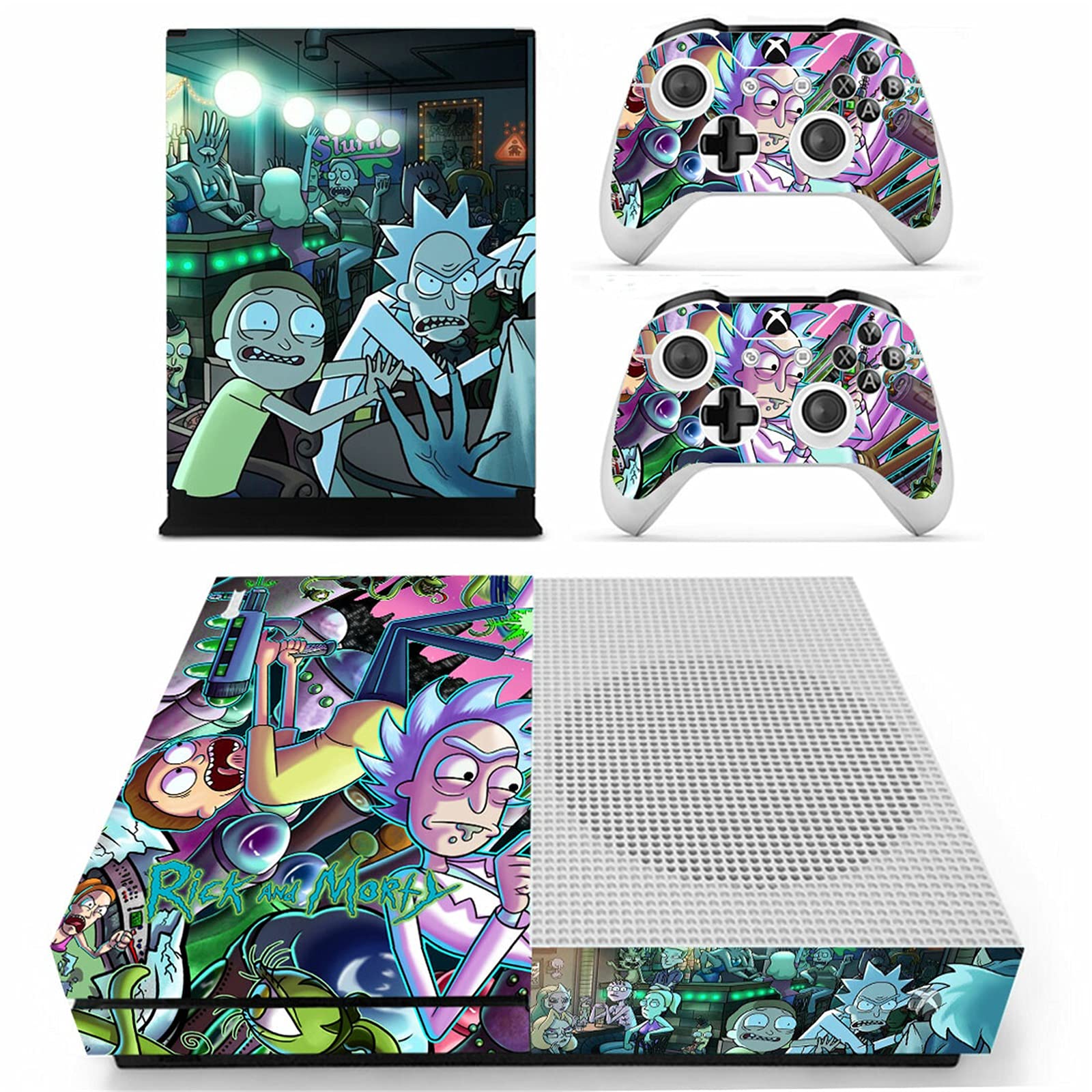 Xbox One S Skin(Rick and Morty),Xbox One S Controller Skin,Xbox One S Skins for Console,Xbox One S Skin Wrapm,Xbox One S S...