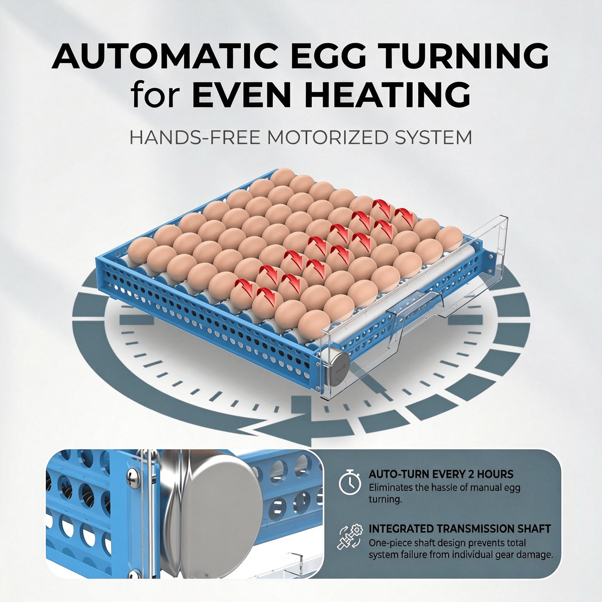 Incubadora Automática De Gran Capacidad con función de volteador automático de huevos, soporta 128-500 huevos de Gallina, cuenta con Control de Temperatura estable para la incubación de pollitos.,192