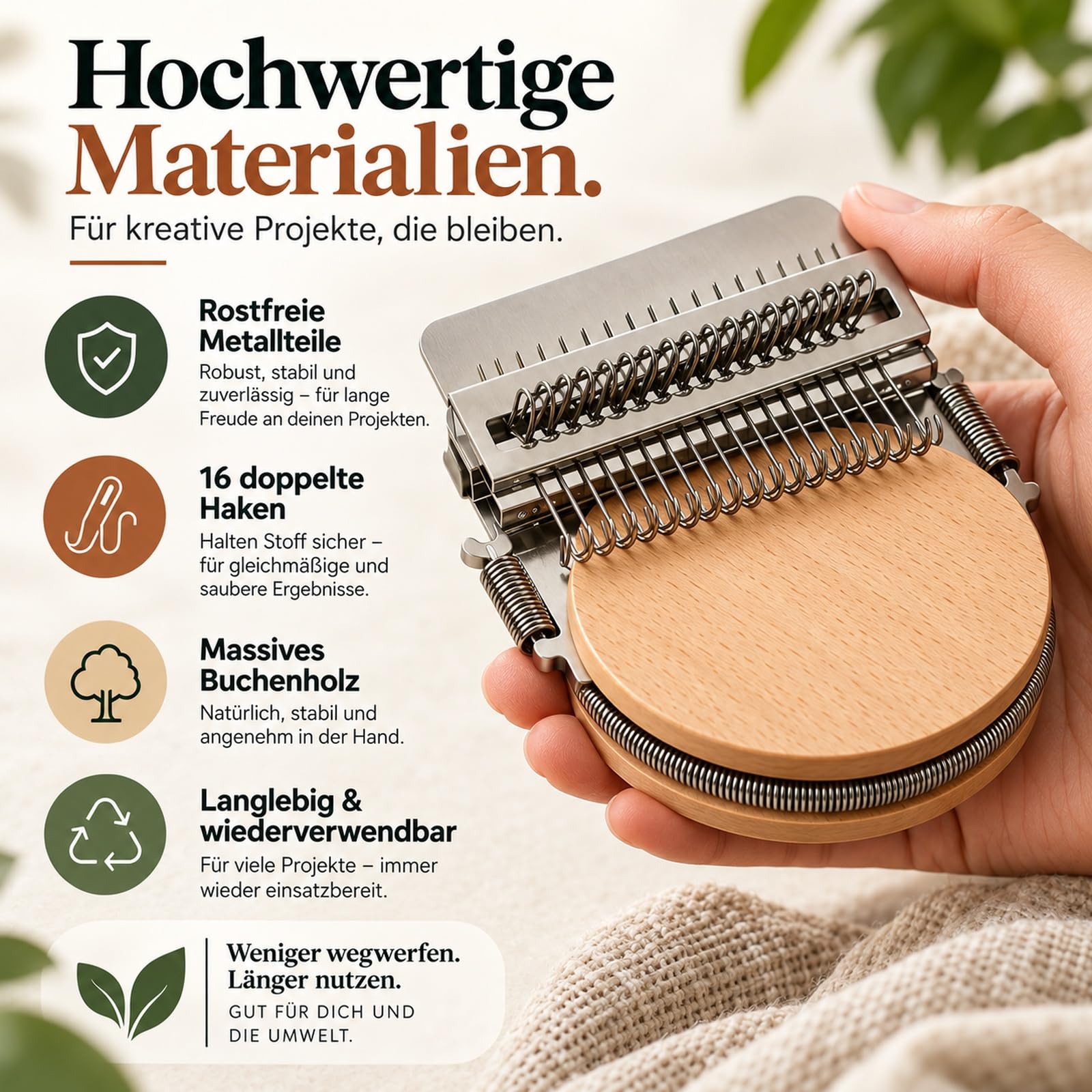 Havinti Knitla Stopfwebrahmen mit 14 Haken für Kleidung und DIY