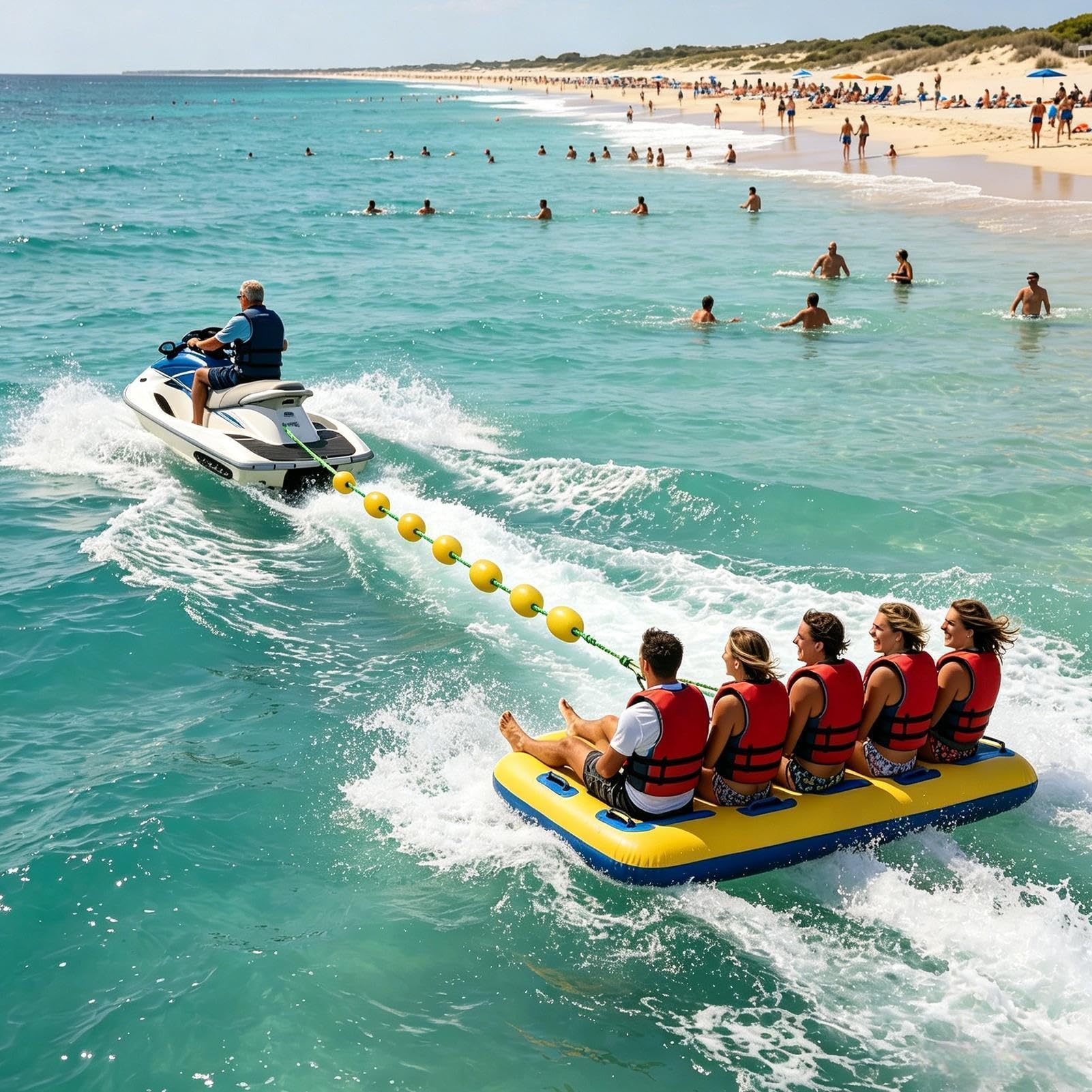 Schleppseil Für Wassersport Schwerlast-Seil mit Doppelhaken | 18 M Marine-Schwimmseil Für Kajak-Abschleppen Für Wasserski Wakeboard Driftschleppen Fluss Salzwasser
