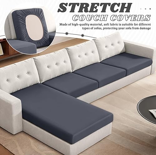 Miniatura 3 de KinCam Fundas de cojín para sofá, fundas elásticas para sofá seccional, funda de sofá para sofá en forma de L, fundas de sofá lavables (1 funda para
