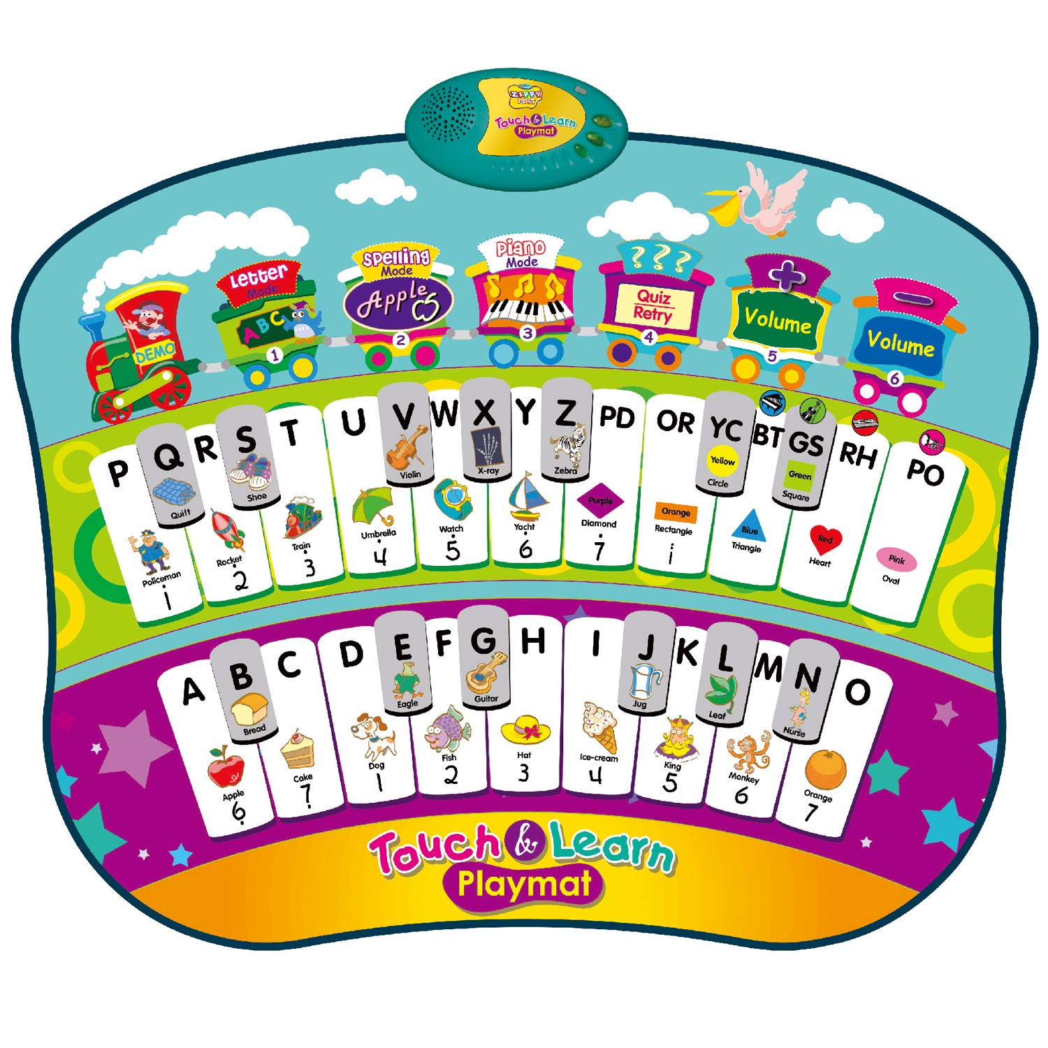 Denny Shop Electronic Kids Educational Touch Musical Play Mat Keyboard Piano Fun Gifts Toys By Crystals® (Touch & Learn Play Mat) — image 1