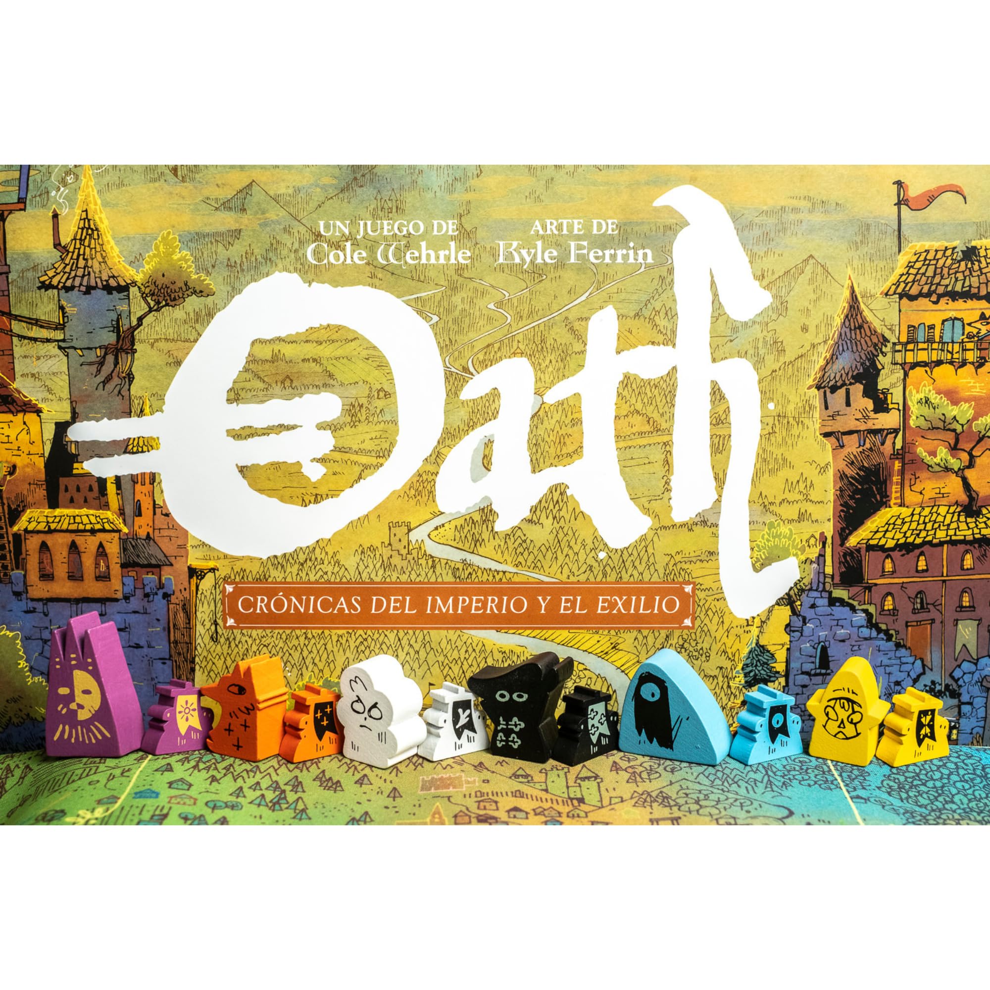 2Tomatoes Games | Oath: Crónica del Imperio y EL Exilio | Konkurencyjna gra planszowa | Napisz historię starego kraju | hiszpański, angielski, francuski | dla 1-6 graczy | Temat: Fantasy