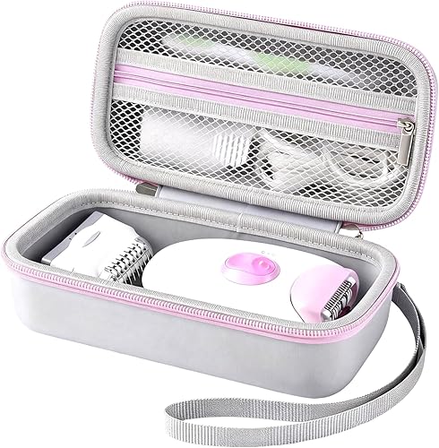 Funda organizadora para depiladora Braun Silk-epil 3/3-270 y accesorios, caja protectora dura de almacenamiento de viaje con bolsillo de malla,