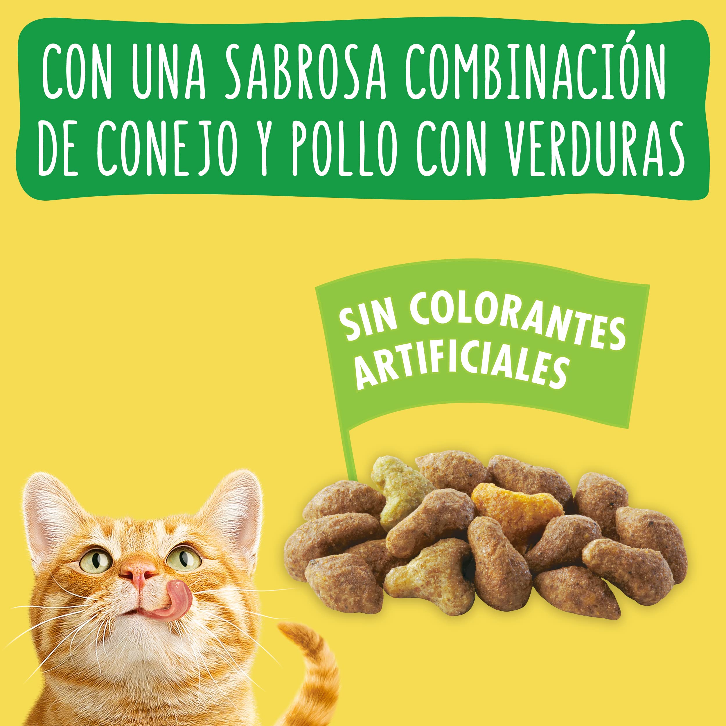 Purina Friskies - Cibo per gatto adulto con coniglio, pollo e verdure, 6 sacchetti da 1,5 kg