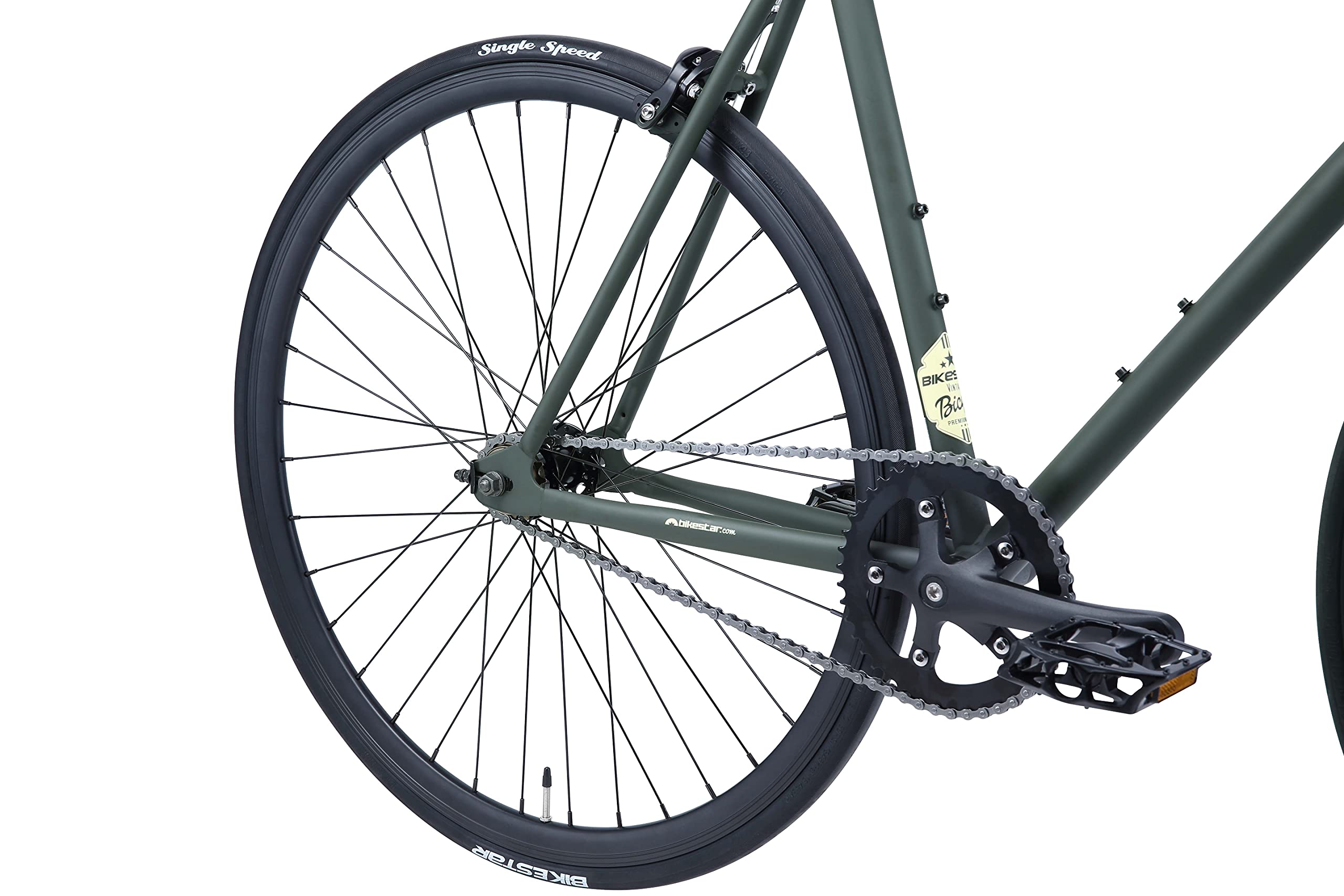 BIKESTAR Bicicleta de Paseo, Single Speed 700C Ruedas 28" | Bici de Carretera Cuadro 53 cm Retro Vintage Bici de Ciudad para Hombres y Mujeres