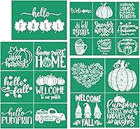 Vista 14 de JAJADO Plantillas de pantalla de seda de otoño, juego de pintura de pasta de tiza de Halloween, 23 piezas, transferencia de pantalla de seda