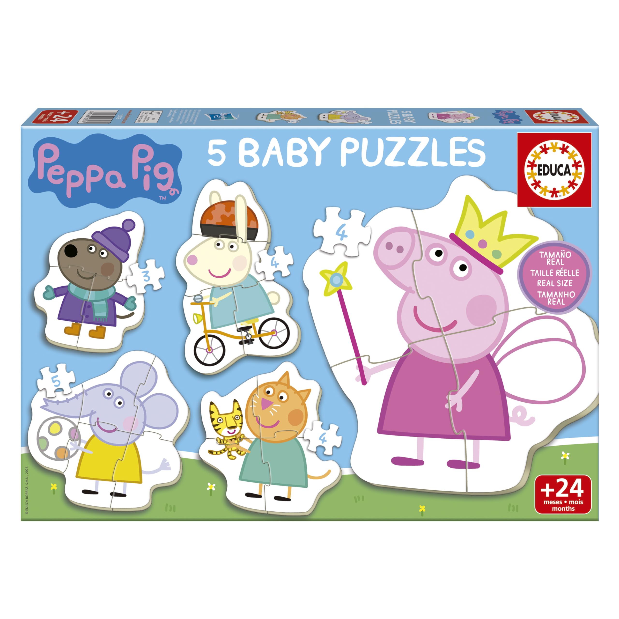 Educa - Baby Puzzle Peppa Pig | 5in1 Babypuzzleset 3/4/5 Teile | Peppa Wutz, Kinderpuzzle Kleinkind | ab 2 Jahren (20318)