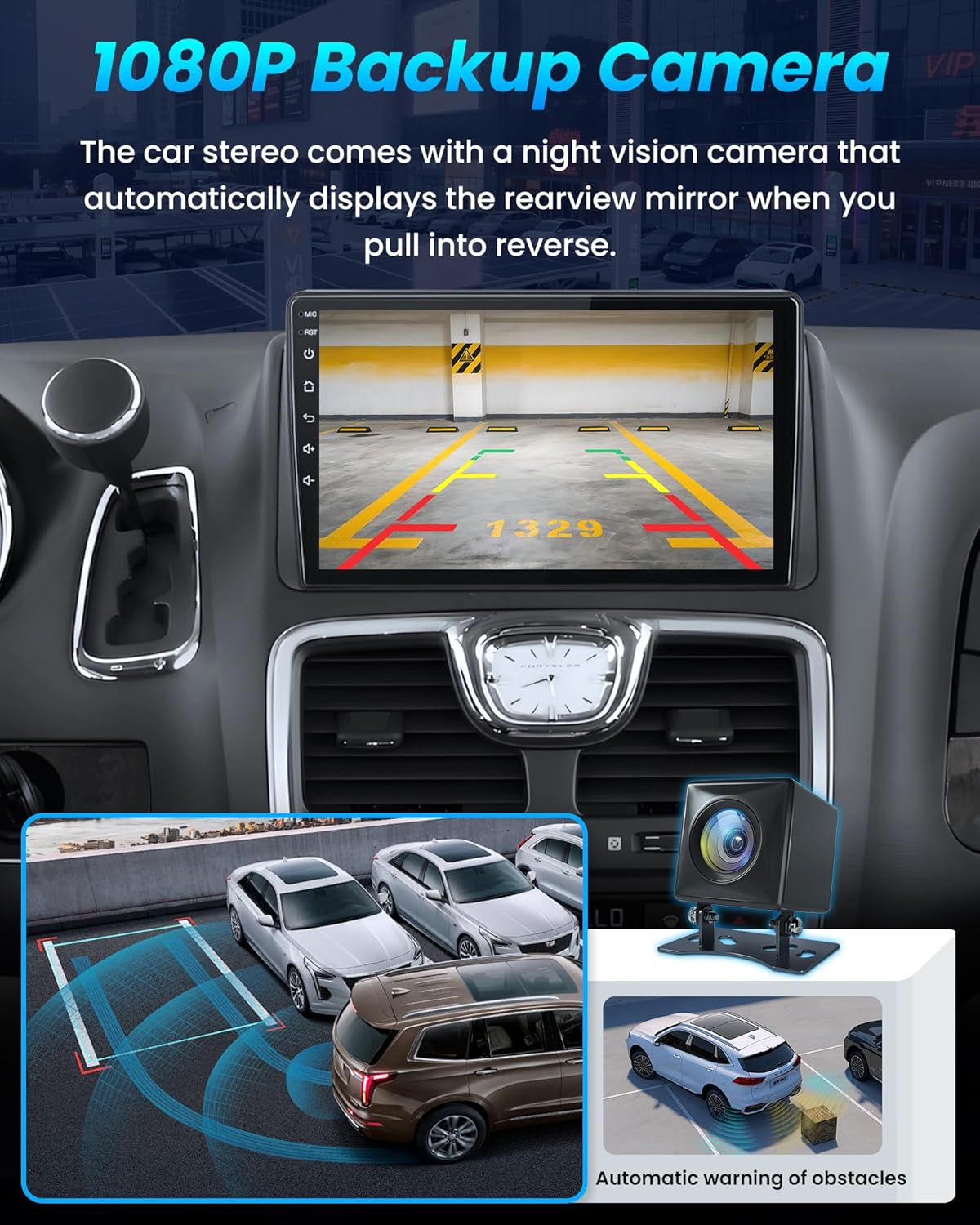 [4Core+64GB] Car Radio Stereo for Dodge Grand Caravan 2011-2020 Chrysler Town & Country 2011-2016 Grand Voyager 2011-2015, 9" HD Touch Screen with Wireless CarPlay/Android Auto BT5.0 GPS SWC WiFi