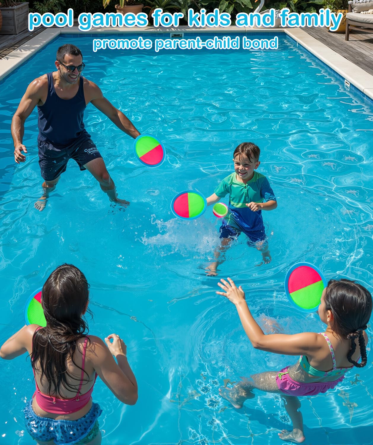 Toddler Toys for Ages 2-4 Toss and Catch Ball Set, Birthday Gift for 3 4 5 6 7 8 Year Old Boys Girls Toys, Classic Beach Pool Outdoor Yard Camping Games for Kids Toddler Family Ages 4-8 8-12