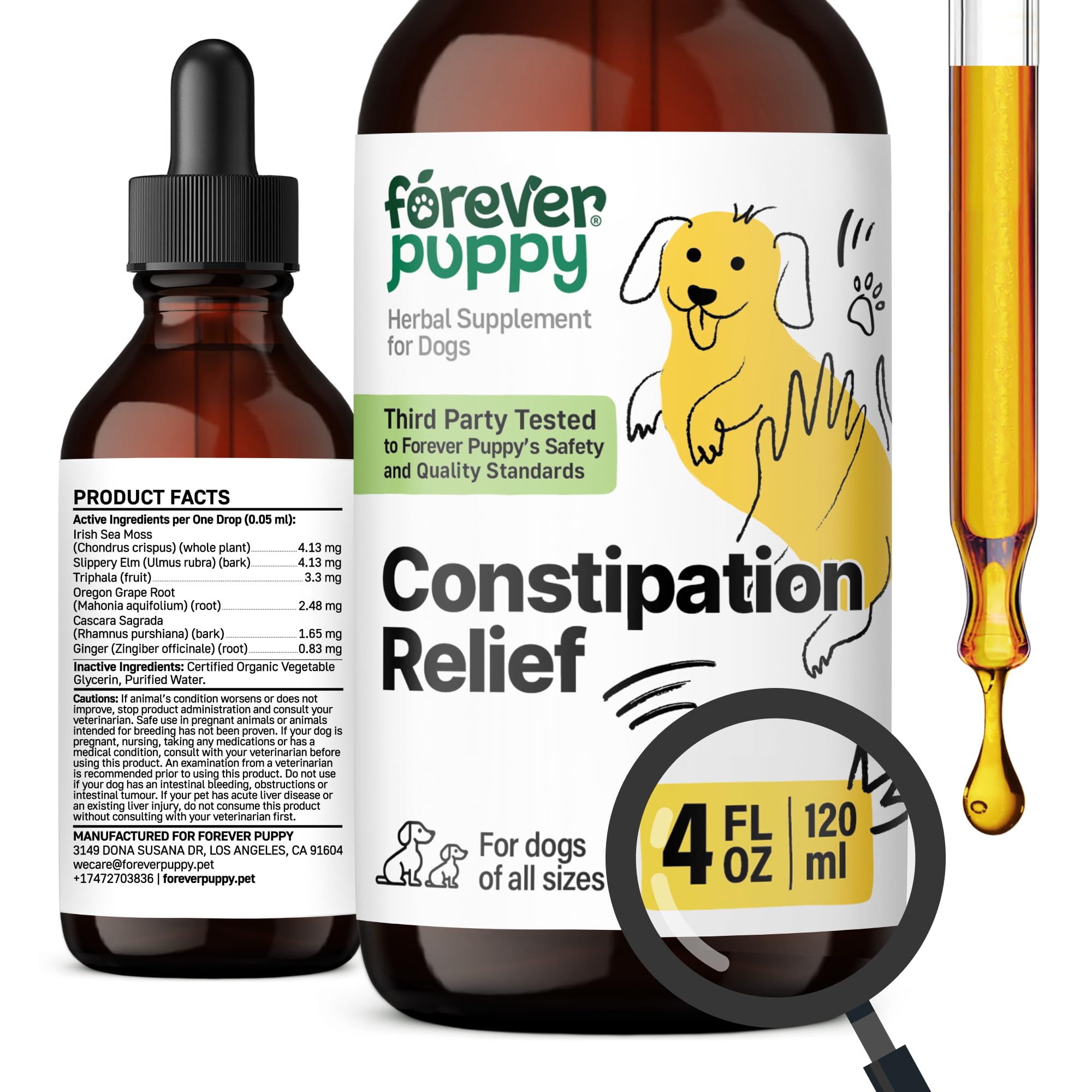 Constipation Relief for Dogs - Stool Ease Dog Supplements - Sea Moss & Slippery Elm for Digestive Health - Fiber Vitamins and Supplements for Constipation - All Breeds & Sizes - 4 oz