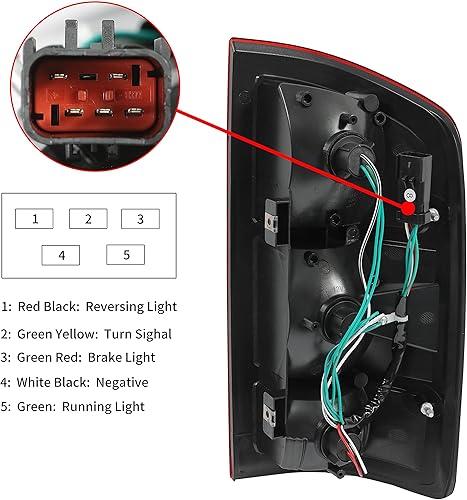 Miniatura 26 de ECOTRIC Par de luces traseras compatibles con Dodge Ram 1500/2003-2006 Ram 2500 3500 2002-2006, repuesto para 55077348AF CH2801147 55077347AF Lente