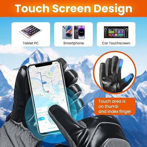 Miniatura 4 de Guantes térmicos para hombres y mujeres con batería recargable de 7.4 V, guantes de trabajo impermeables para pantalla táctil, guantes de invierno