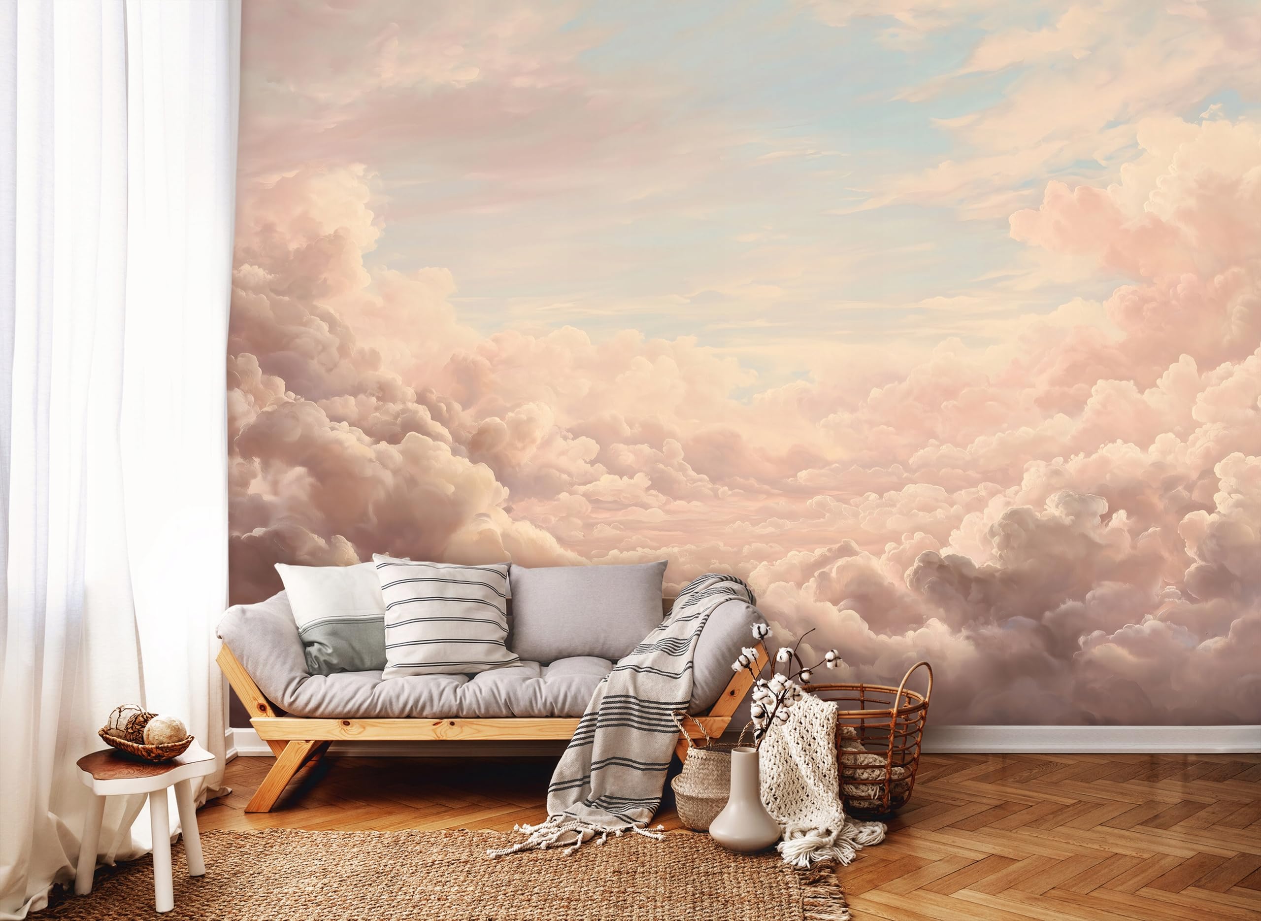 WallArena Vlies Fototapete, Wolken, 400x280cm | Fototapeten - Tapeten - für Wohnzimmer Schlafzimmer - Vliestapete Wandtapete Tapete 3D Effekt- inkl. Kleister