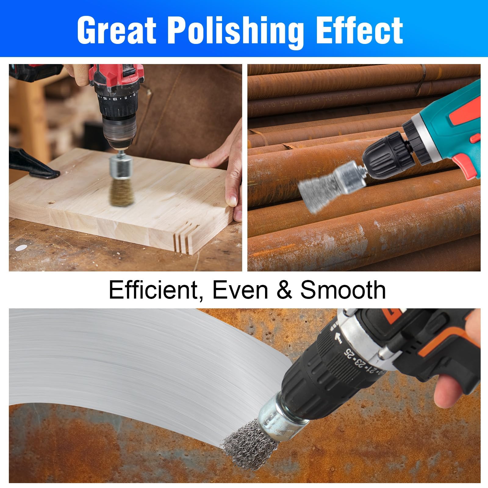 Rocaris Wire End Brush Set - Rust Removal -5 Rocaris Wire End Brush Set - Rust Removal -5
