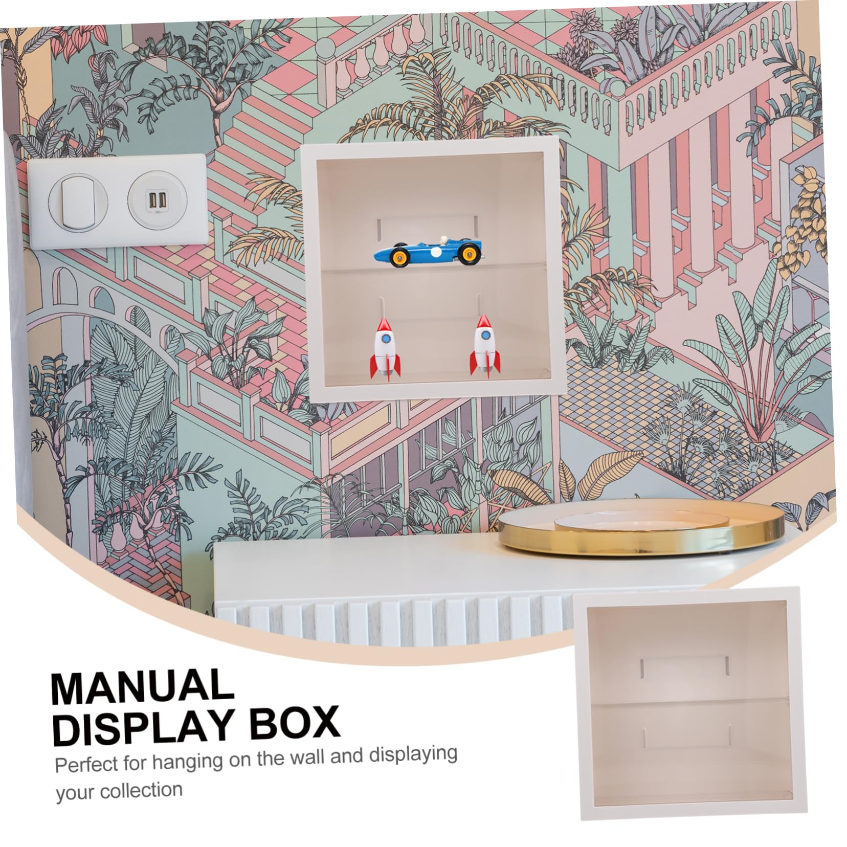 SUPVOX Supporto per Bambole Due Strati Contenitore per Oggetti da Collezione Vetrina per Kit da Garage Organizer per Mensole Fai da Te Adatto per Personaggi Bambole Statue e Modelli