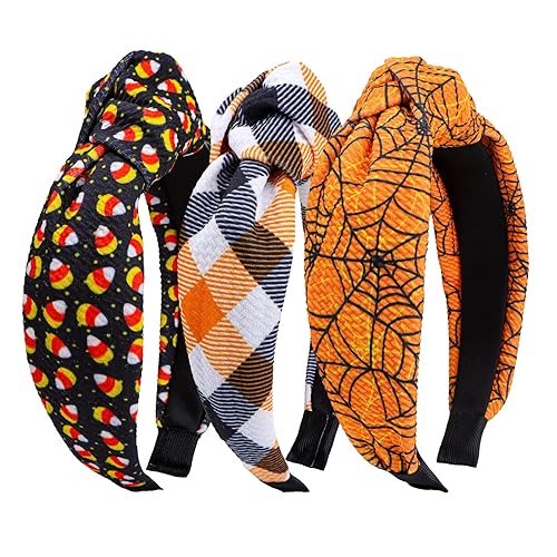 YanJie Diademas de Halloween para mujer, calavera fantasma, calabaza, accesorios para el cabello, regalos de Halloween, diadema anudada para mujer,