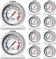 ATZNZIK 10 Pack Stainless Steel Oven Thermometers 100-600°F Large Dial for BBQ Grill Smoker Baking - Accurate Oven Temp Gauge