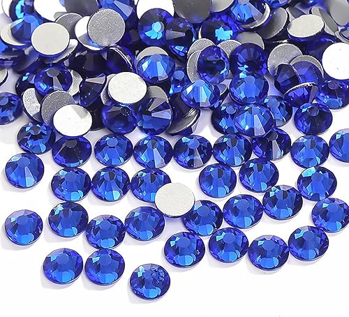 1150 diamantes de imitación de cristal azul oscuro para uñas, diamantes de imitación de cristal con parte trasera plana, diamantes de imitación