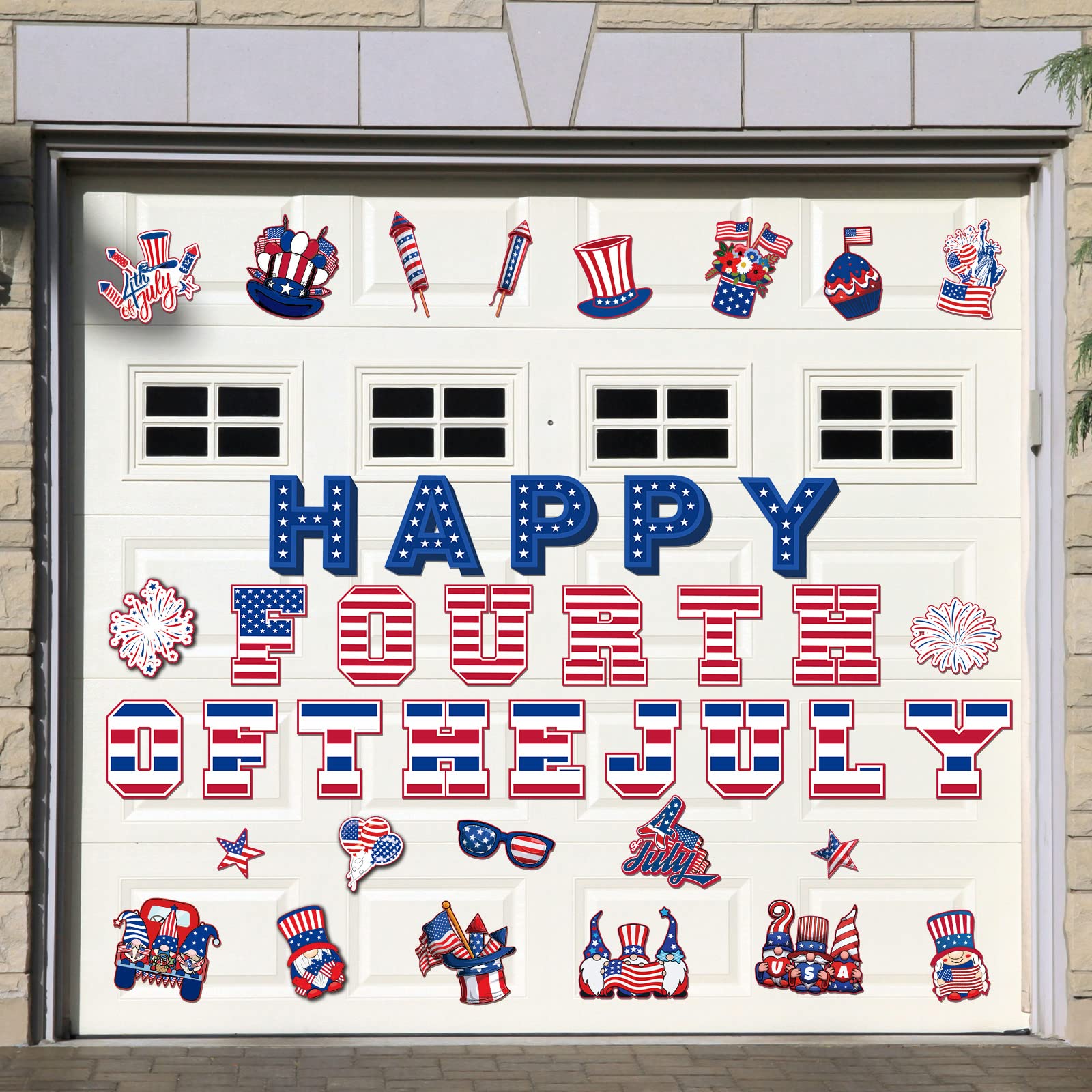 Aimants de porte de garage patriotique et drapeau américain pour décoration extérieure de maison