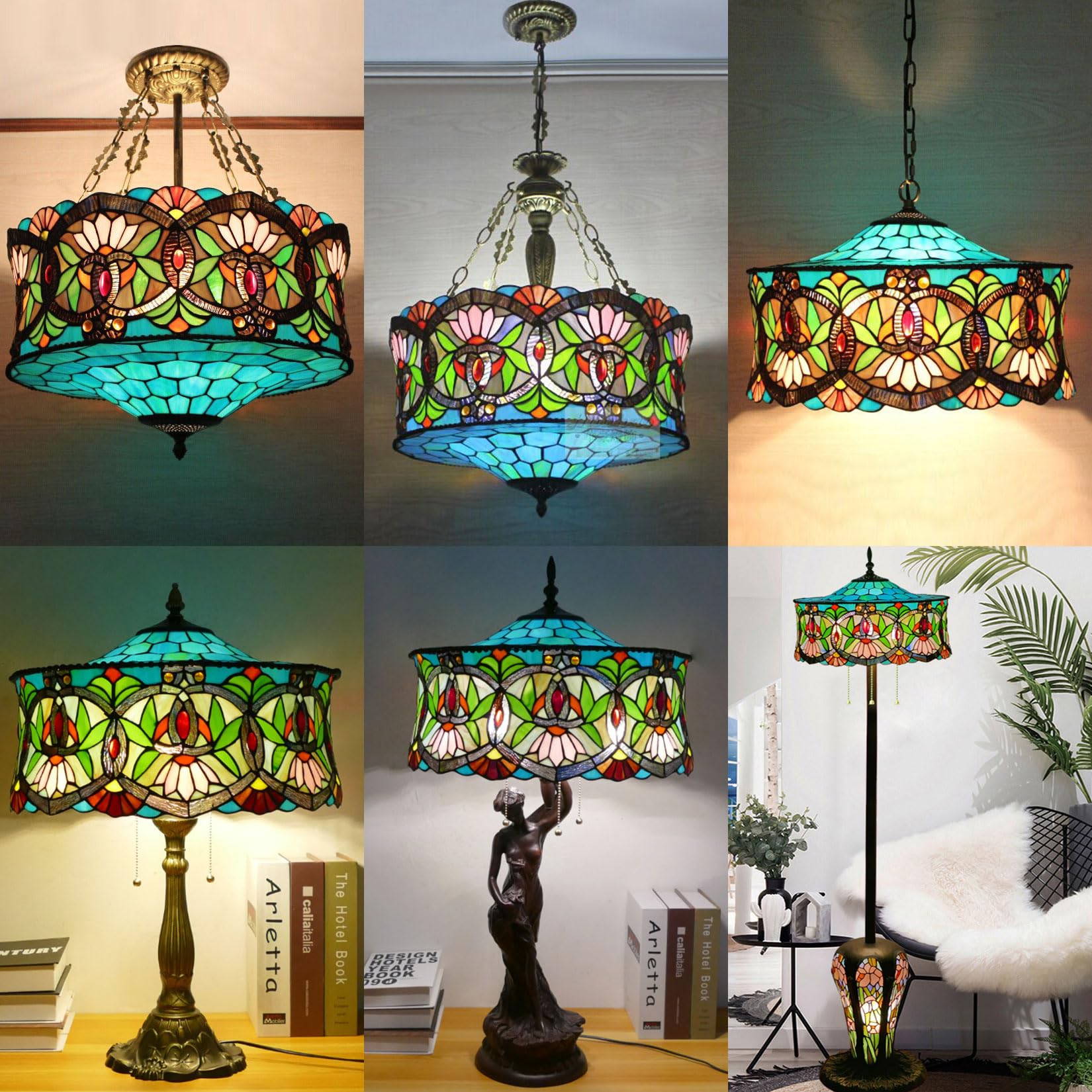 18 Inch Lamp Shade Replacement, Only Tiffany Style Stained Glass